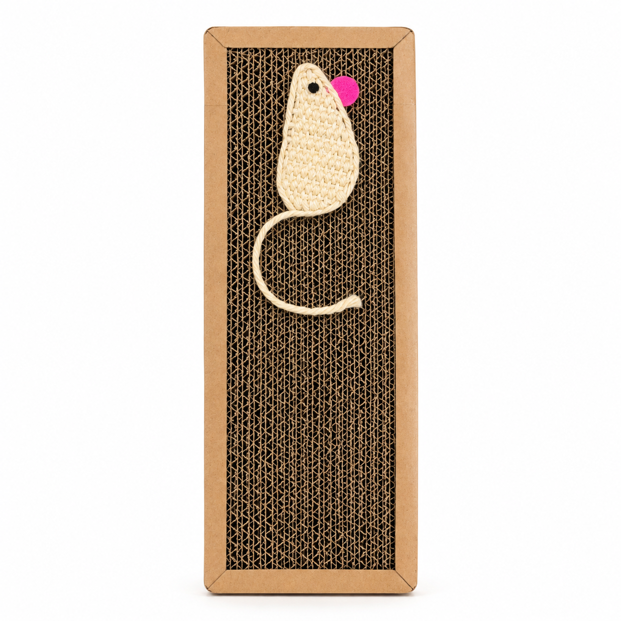 Griffoir en carton avec souris pour chat