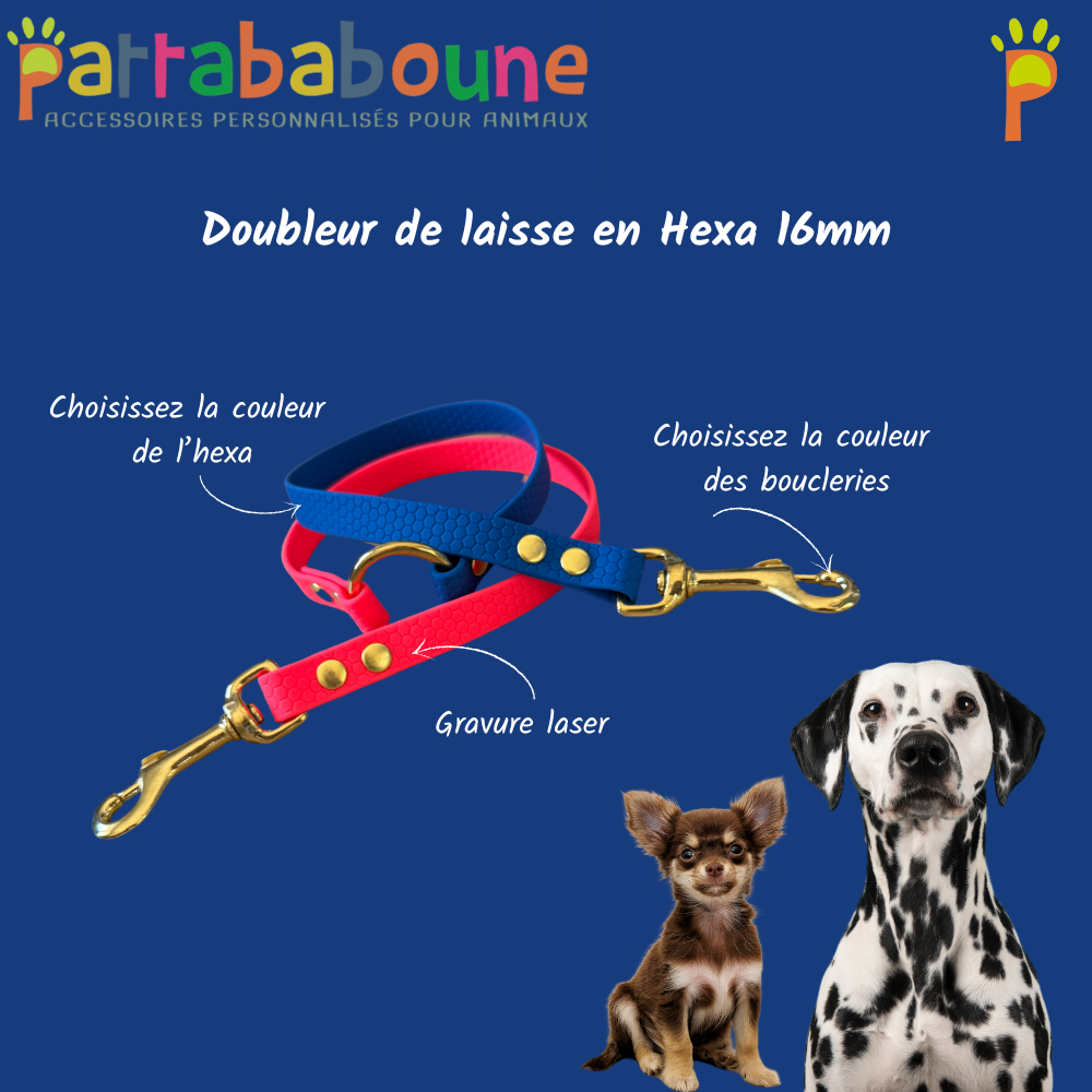 Doubleur de laisse personnalisé en Hexa 16 mm