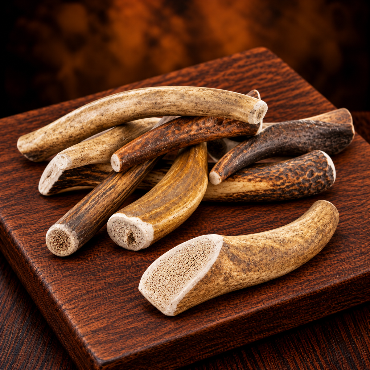 Sliced deer antler for dogs, 100% natural