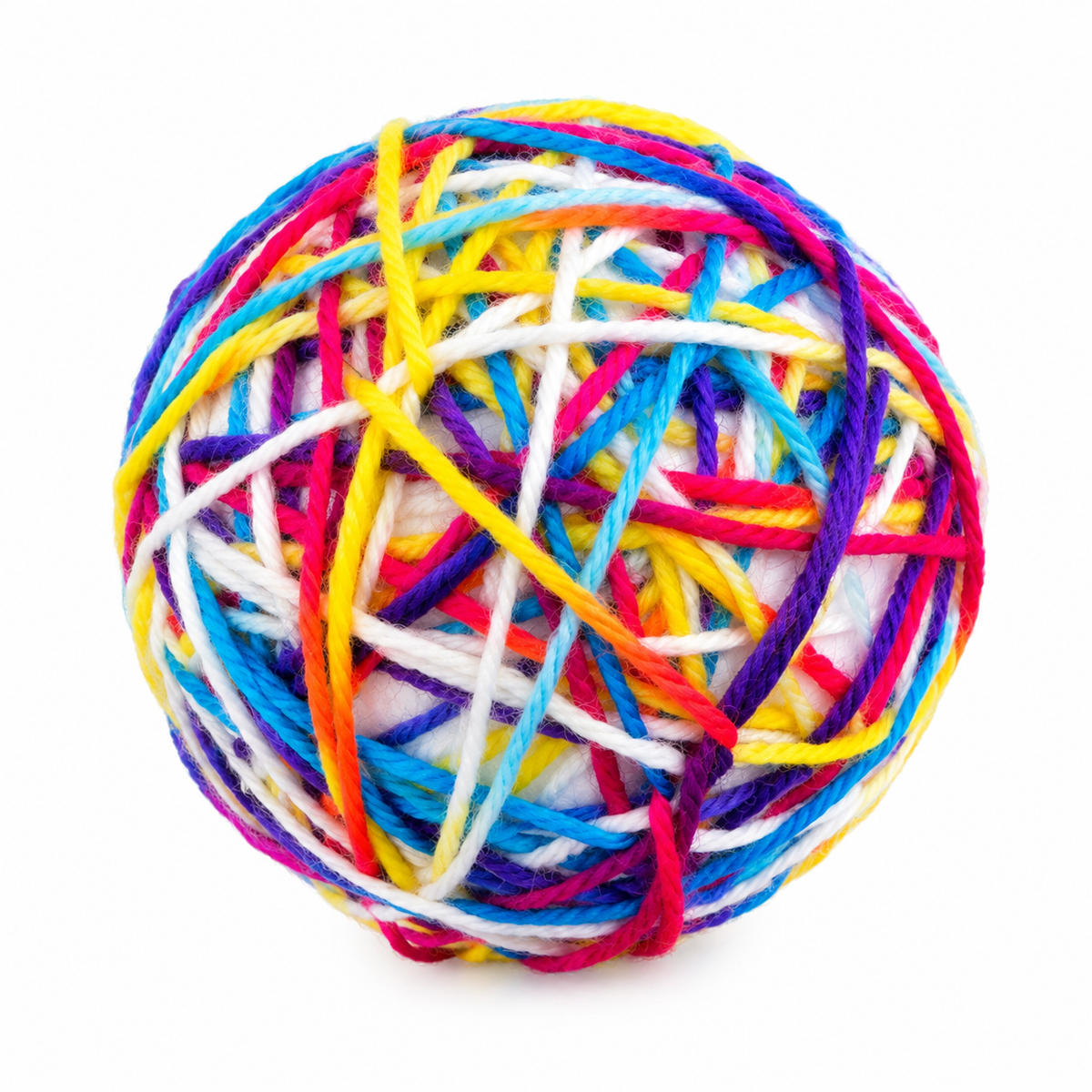 Balle pelote multicolore pour chat