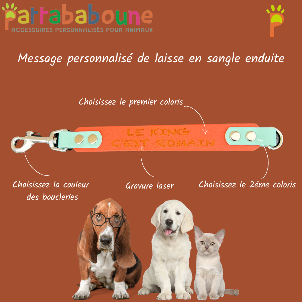 Extension de laisse avec message personnalisé en TPU 25 mm