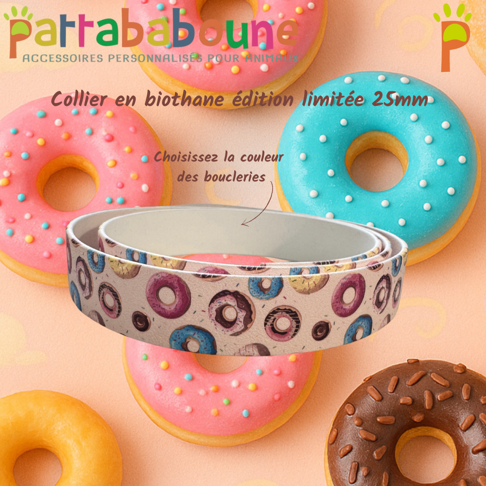 Collier édition limitée "donuts" en biothane 25 mm (Copie)