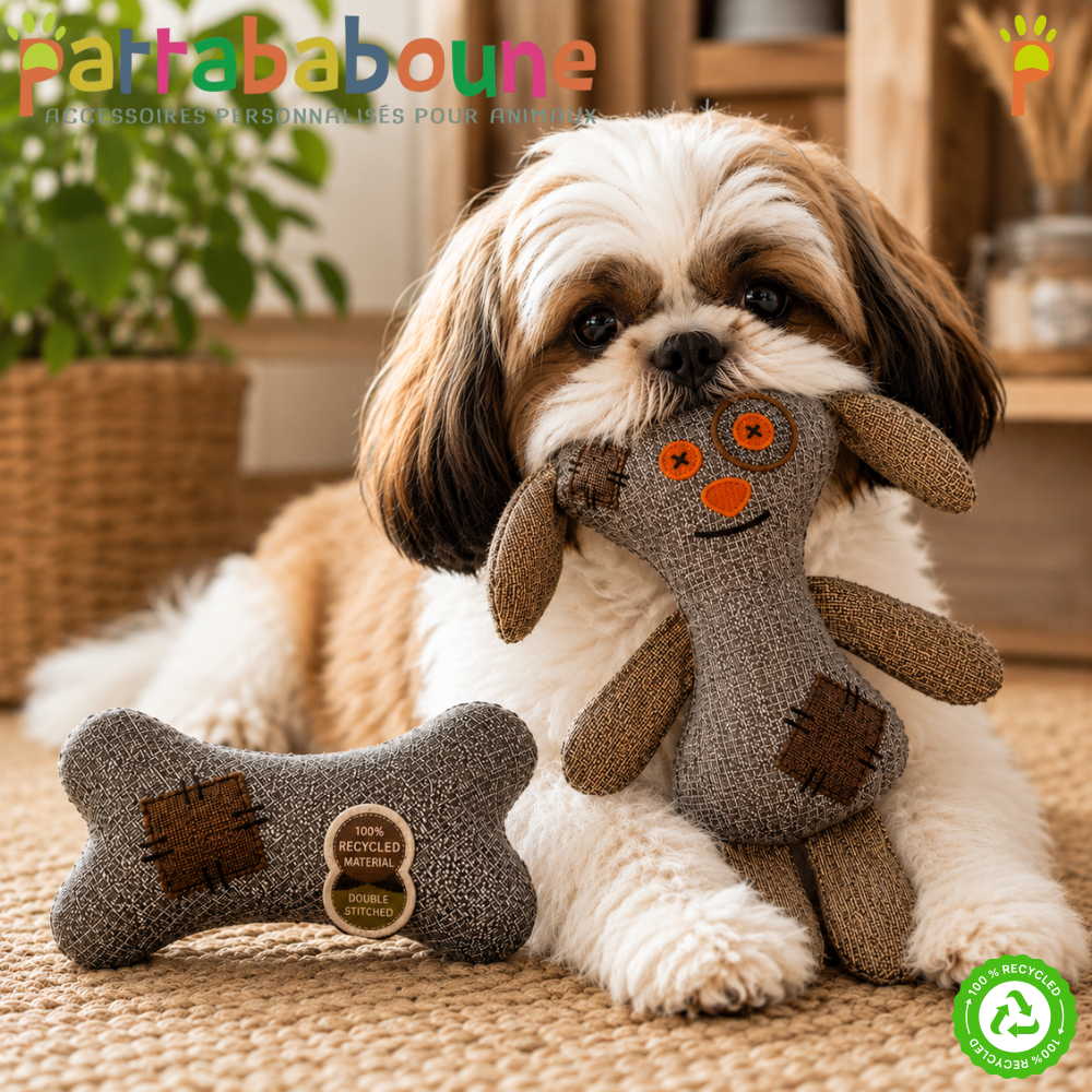 Jouets pour chien en matières 100 % recyclées