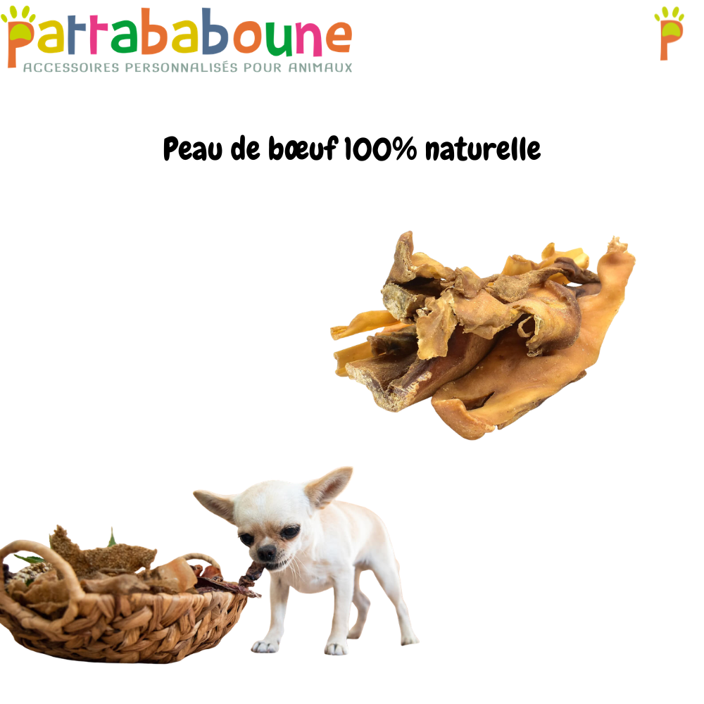 Peau de bœuf 100 % naturelle pour chien