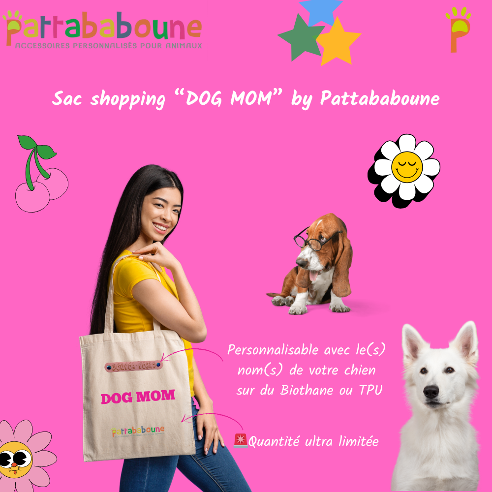 Sac shopping "DOG MOM" by Pattababoune
