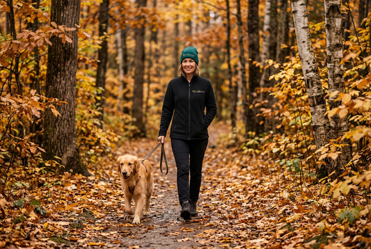 Promenade d’automne avec son chien : bien s’équiper sous la pluie