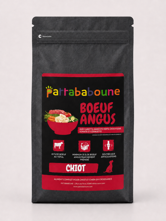 Croquettes premium boeuf Angus sans céréales - Chiot