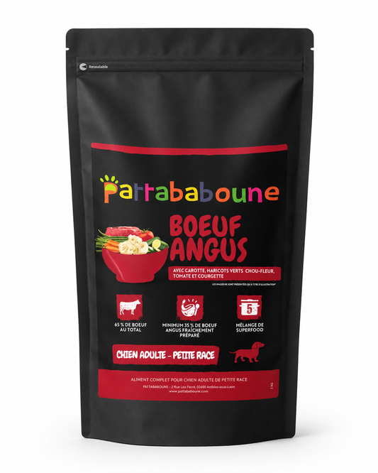 Croquettes premium boeuf Angus sans céréales - Chien adulte petite race