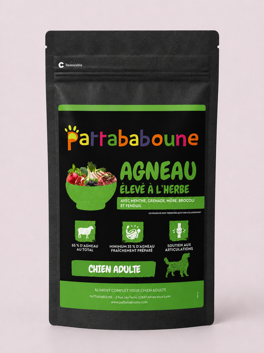 Croquettes premium agneau élevé à l'herbe sans céréales - Chien adulte