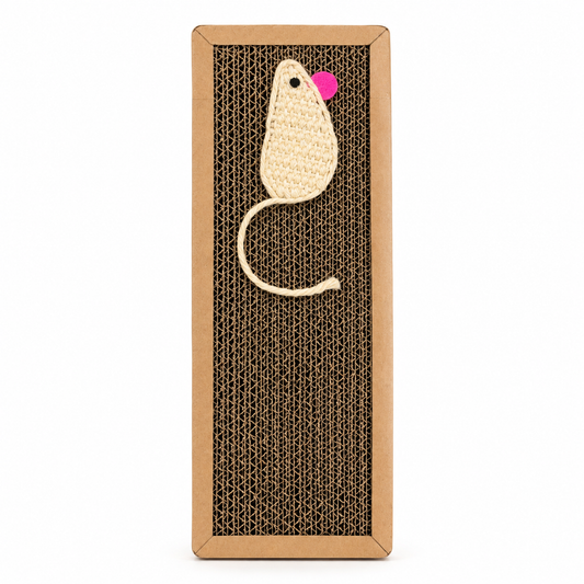 Griffoir en carton avec souris pour chat