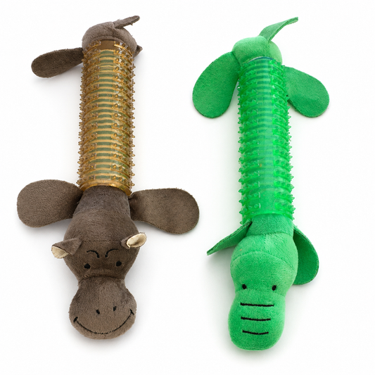 Peluche couineuse pour chien – Hippopotame ou Crocodile