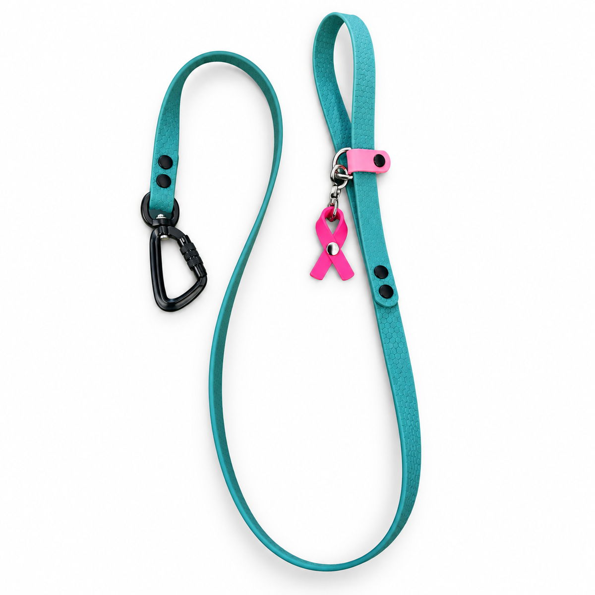 Ruban solidaire Octobre rose 9 mm avec mousqueton