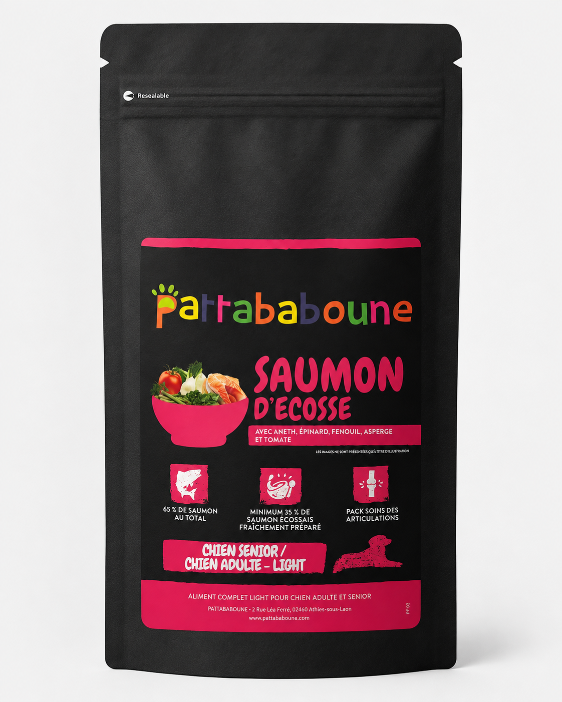 Croquettes premium saumon light d'Écosse sans céréales - Chien senior & chien adulte