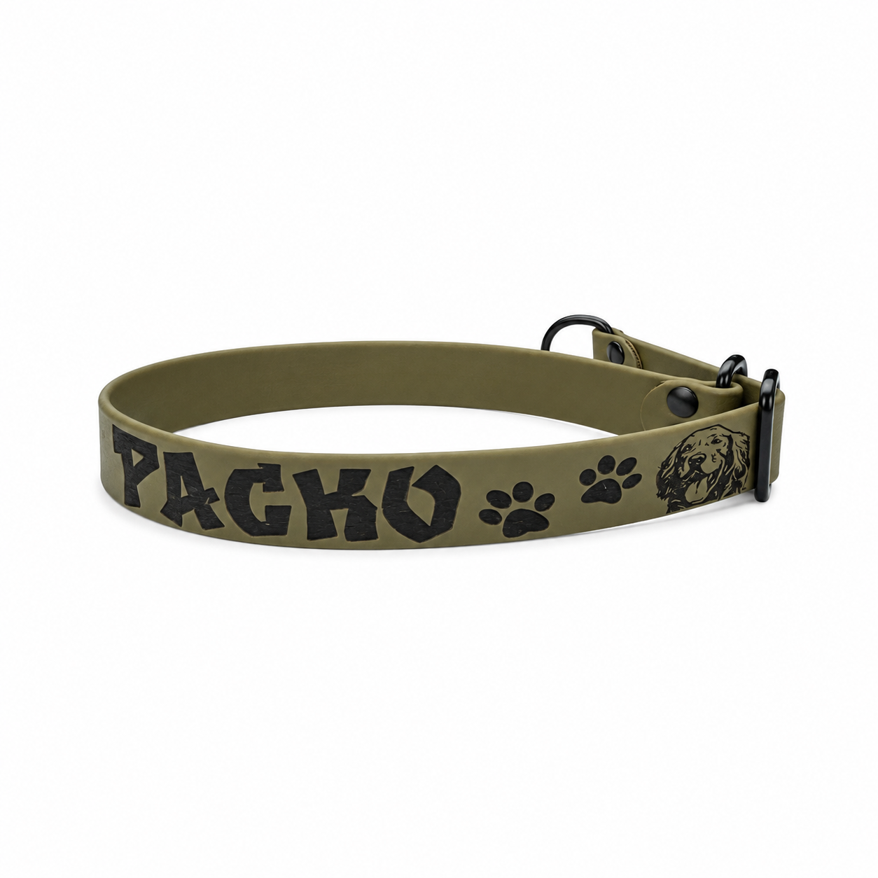 Collier martingale chien réglable personnalisé - Biothane 25mm