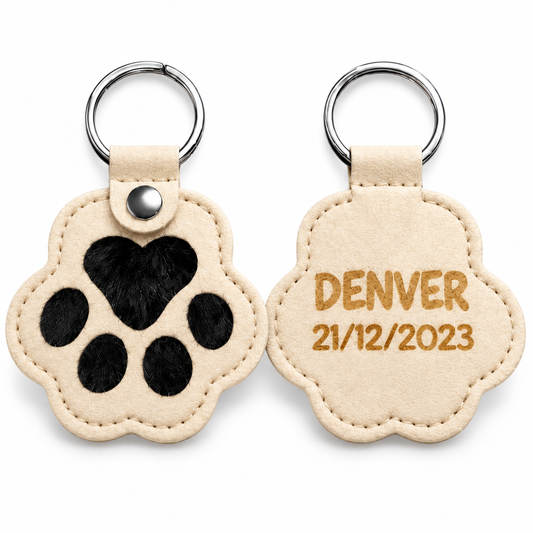 Customizable Pet Fur Keychain - Unique Keepsake with Laser Engraving Option