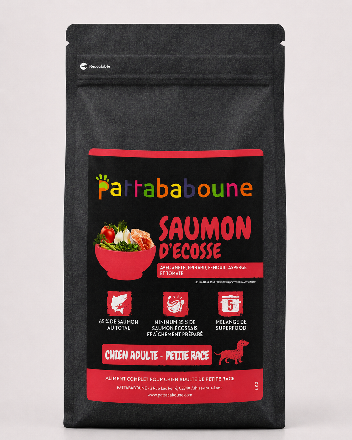 Croquettes premium saumon d'Écosse sans céréales - Chien adulte petite race