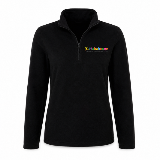 Micropolaire femme quart zip Pattababoune - Coupe slim, douce & chaude