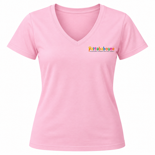V-neck T-shirt for animal lovers 100% cotton | Pattababoune