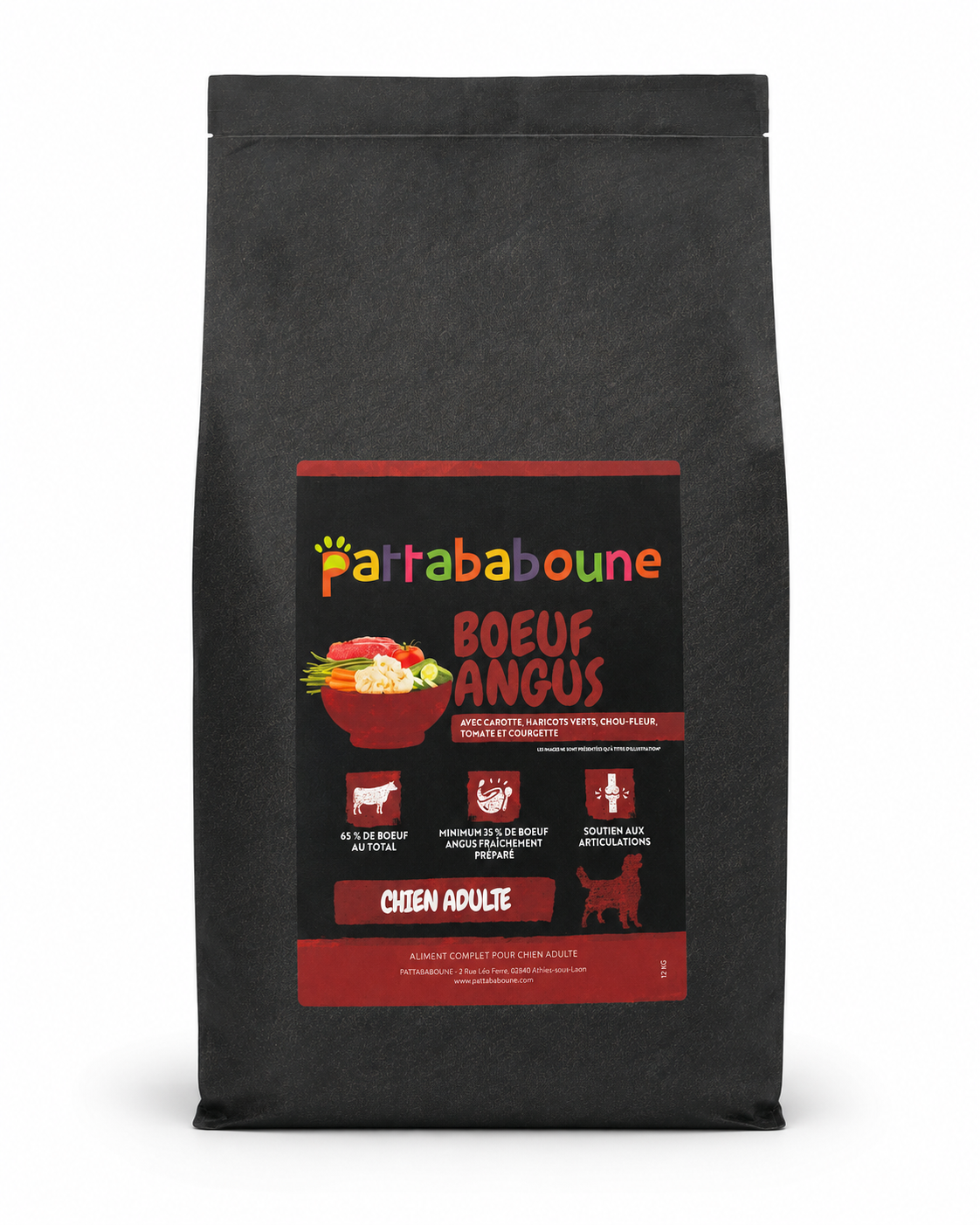 Croquettes premium boeuf Angus sans céréales - Chien adulte