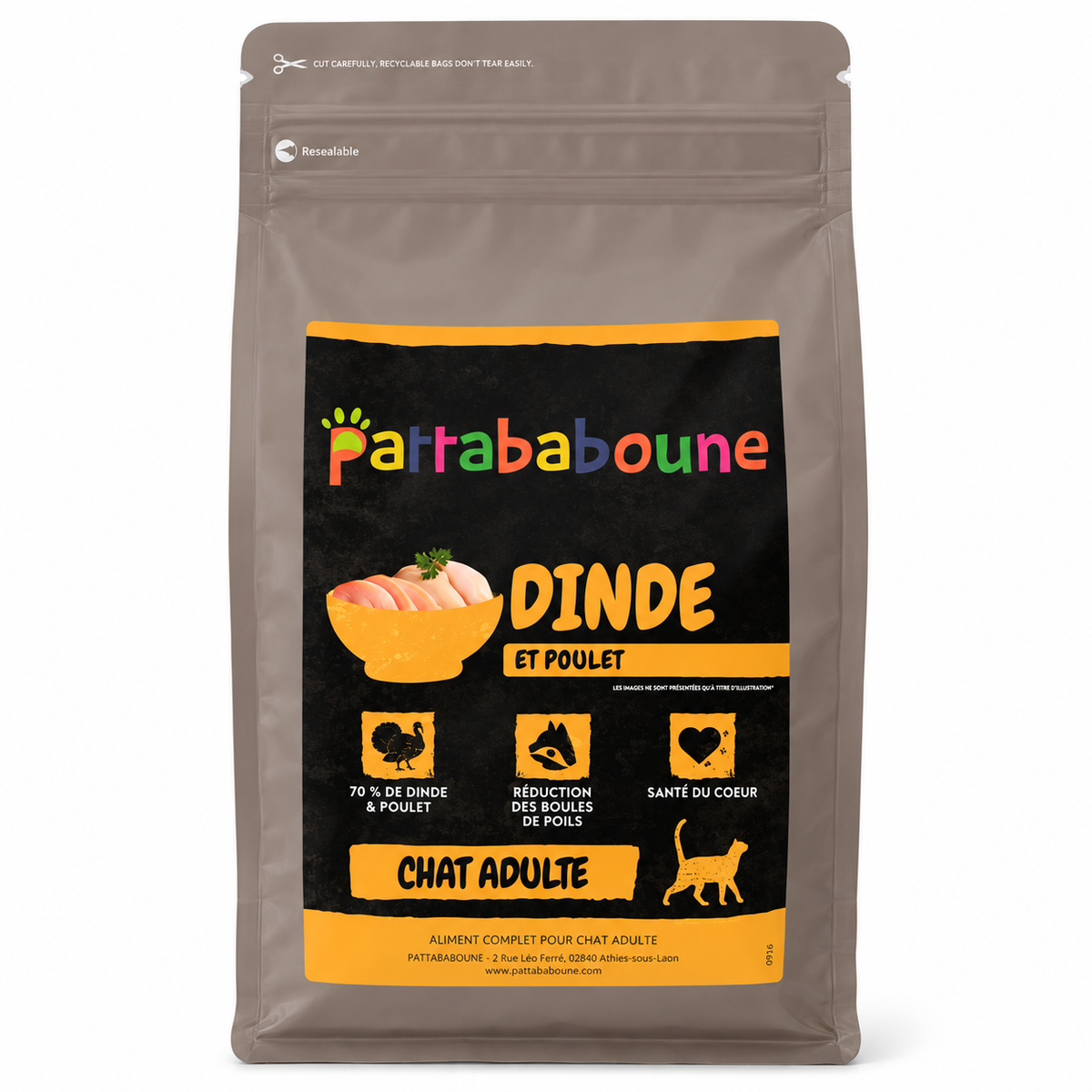 Croquettes dinde et poulet sans céréales - Chat adulte