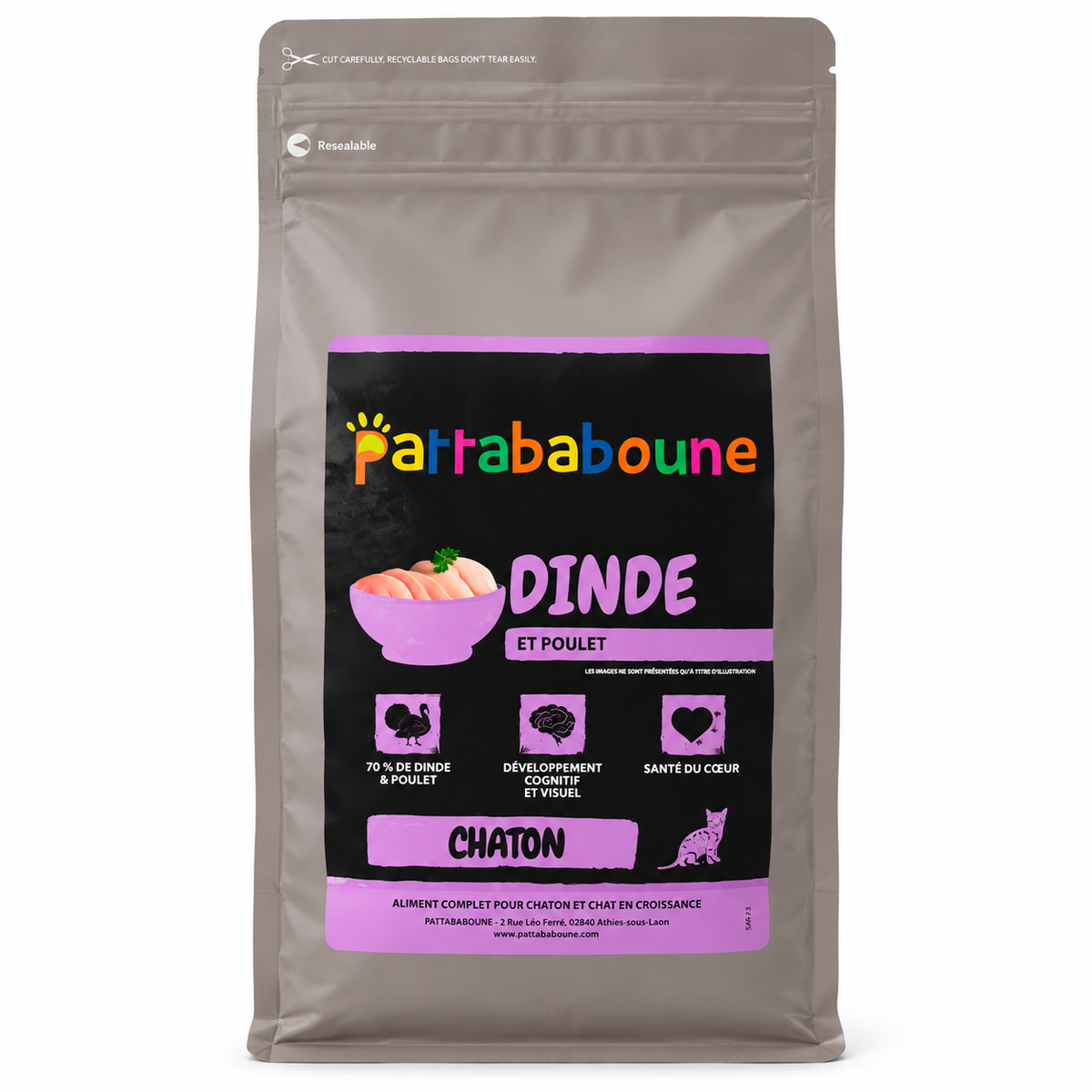 Croquettes dinde et poulet sans céréales - Chaton