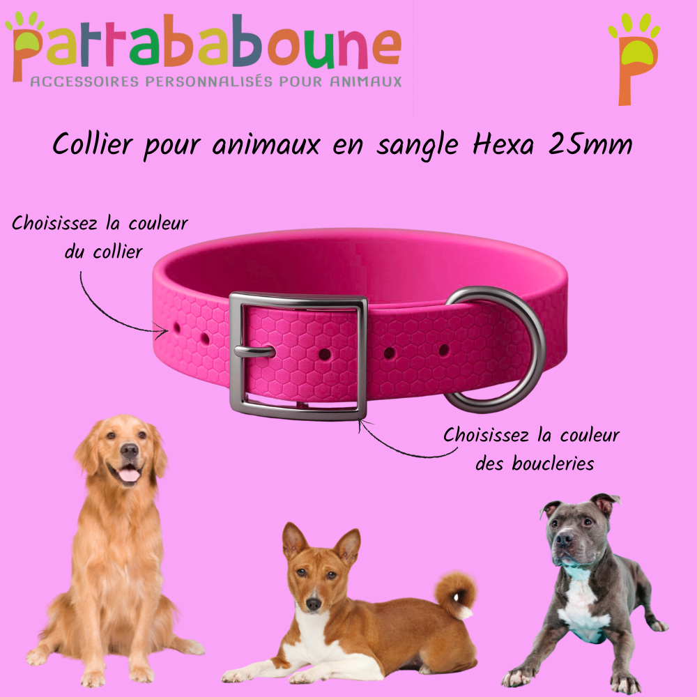 Collier personnalisé en hexa 25 mm