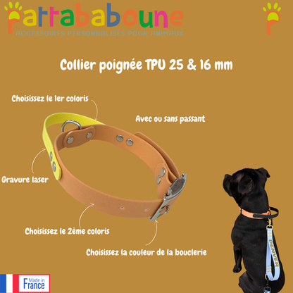 Collier poignée personnalisé en TPU - 25 mm & 16 mm - Fait main en France
