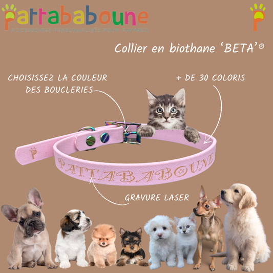 Collier personnalisé biothane 16mm