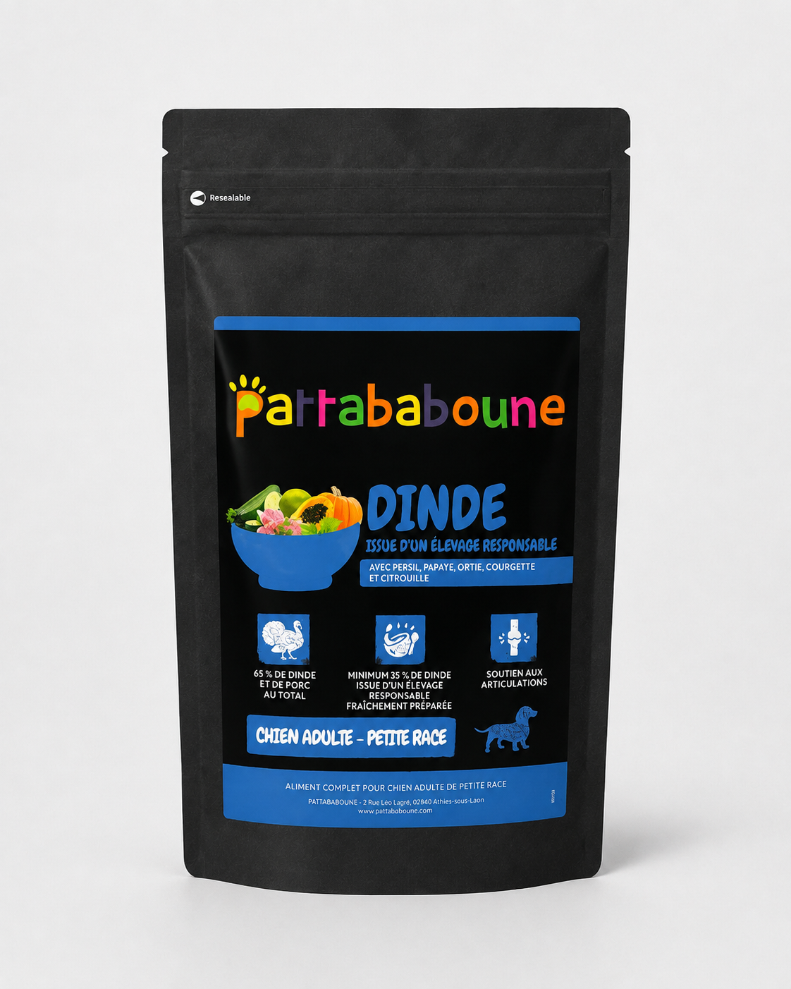 Croquettes premium dinde et porc sans céréales - Chien adulte - Petite race