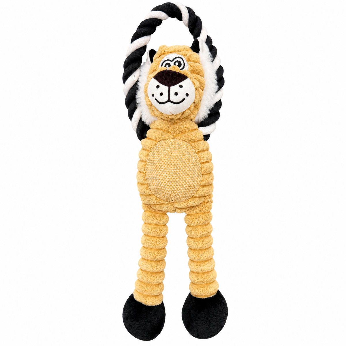 Peluche lion avec corde pour chien à tirer
