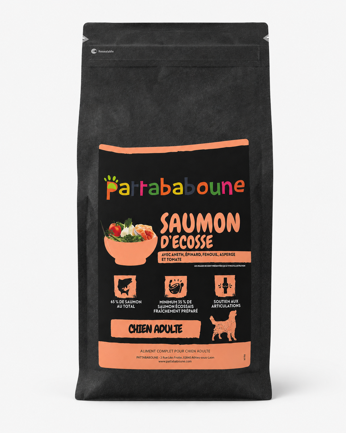 Croquettes premium saumon d'Écosse sans céréales - Chien adulte