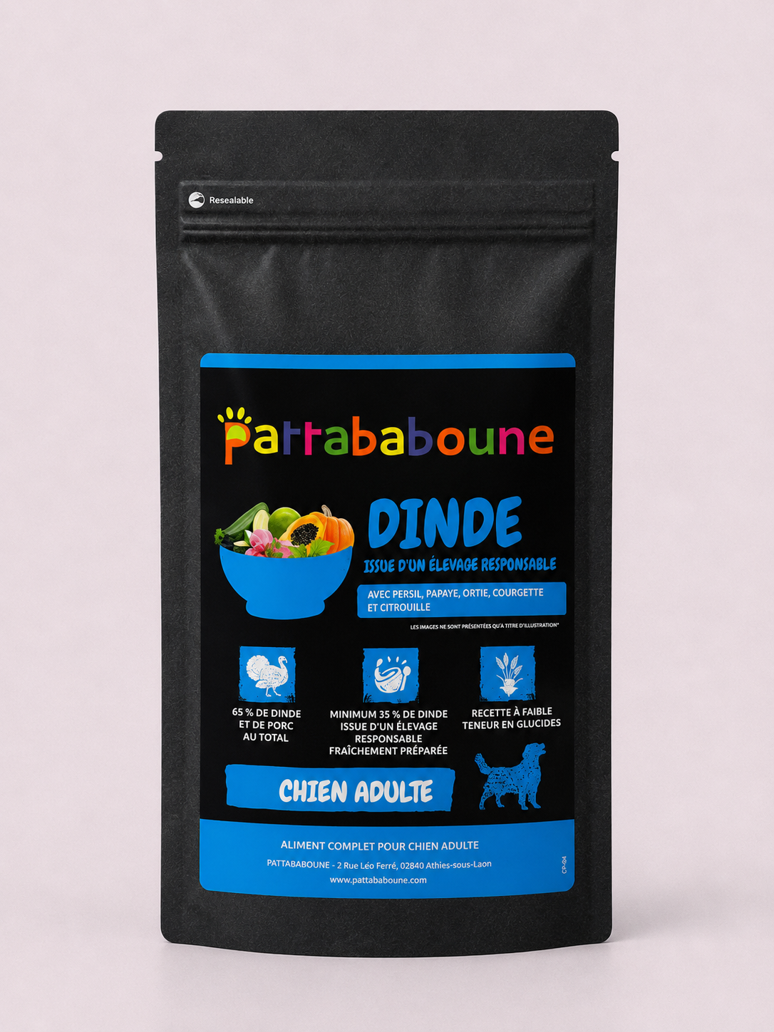 Croquettes premium dinde et porc sans céréales — Chien adulte
