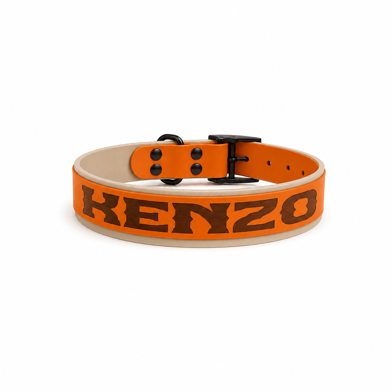 Collier biothane chien personnalisé 38 & 25 mm | Gravure laser | Spécial King