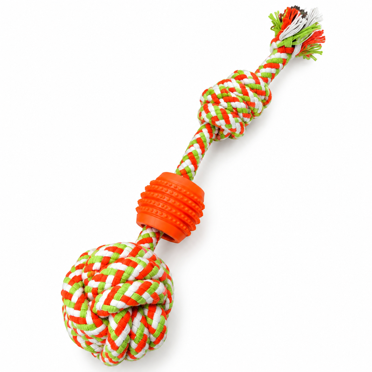 Jouet corde pour chien – Balle & anneau picot | Traction & rapport