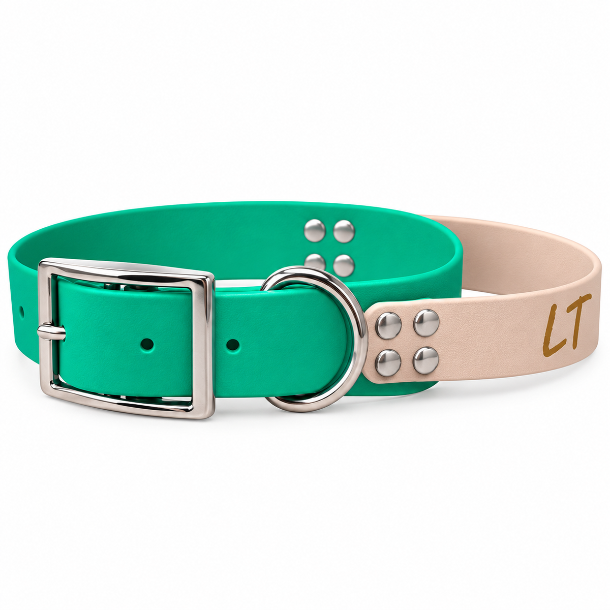 Collier poignée Biothane personnalisé pour chien 25 & 38 mm - Gravure laser | Pattababoune