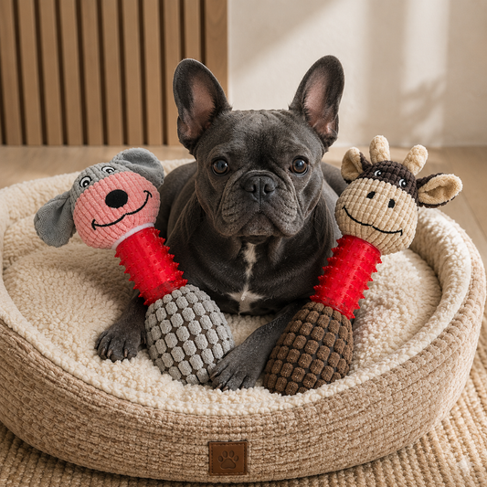 Plush squeaky dog toy