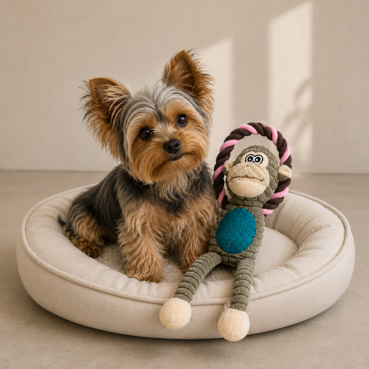Jouet pour chien peluche singe et pouic pouic