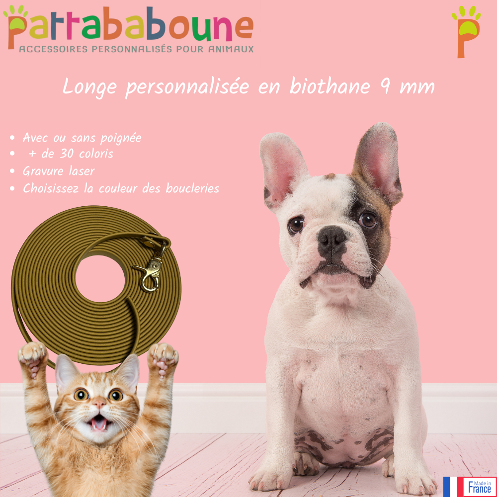 Longe personnalisée en biothane - 9 mm