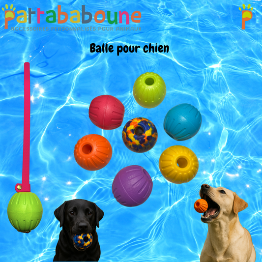 Balle flottante pour chien - jeu d'eau, lancer & rapporter