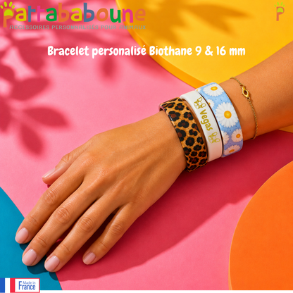 Bracelet personnalisable Biothane 9 et 16 mm- Fermeture pression ou enfiler