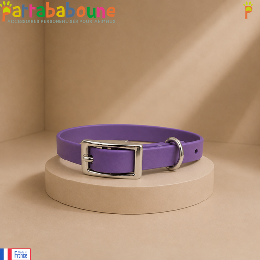 Collier personnalisé Biothane 9 mm pour chien et chat | Pattababoune