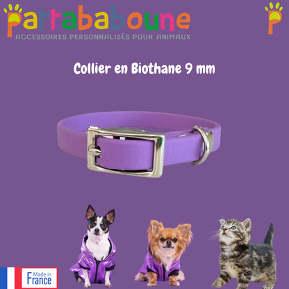 Collier personnalisé en biothane 9 mm
