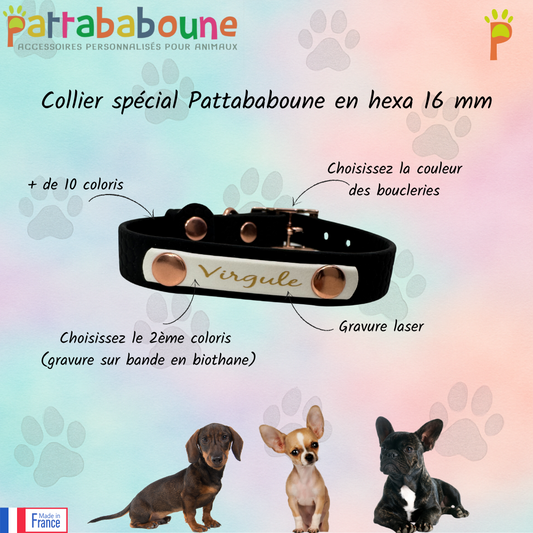 Collier personnalisé spécial pattababoune en hexa 16 mm