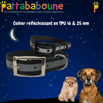 Collier réfléchissant personnalisé - TPU 16 & 25 mm