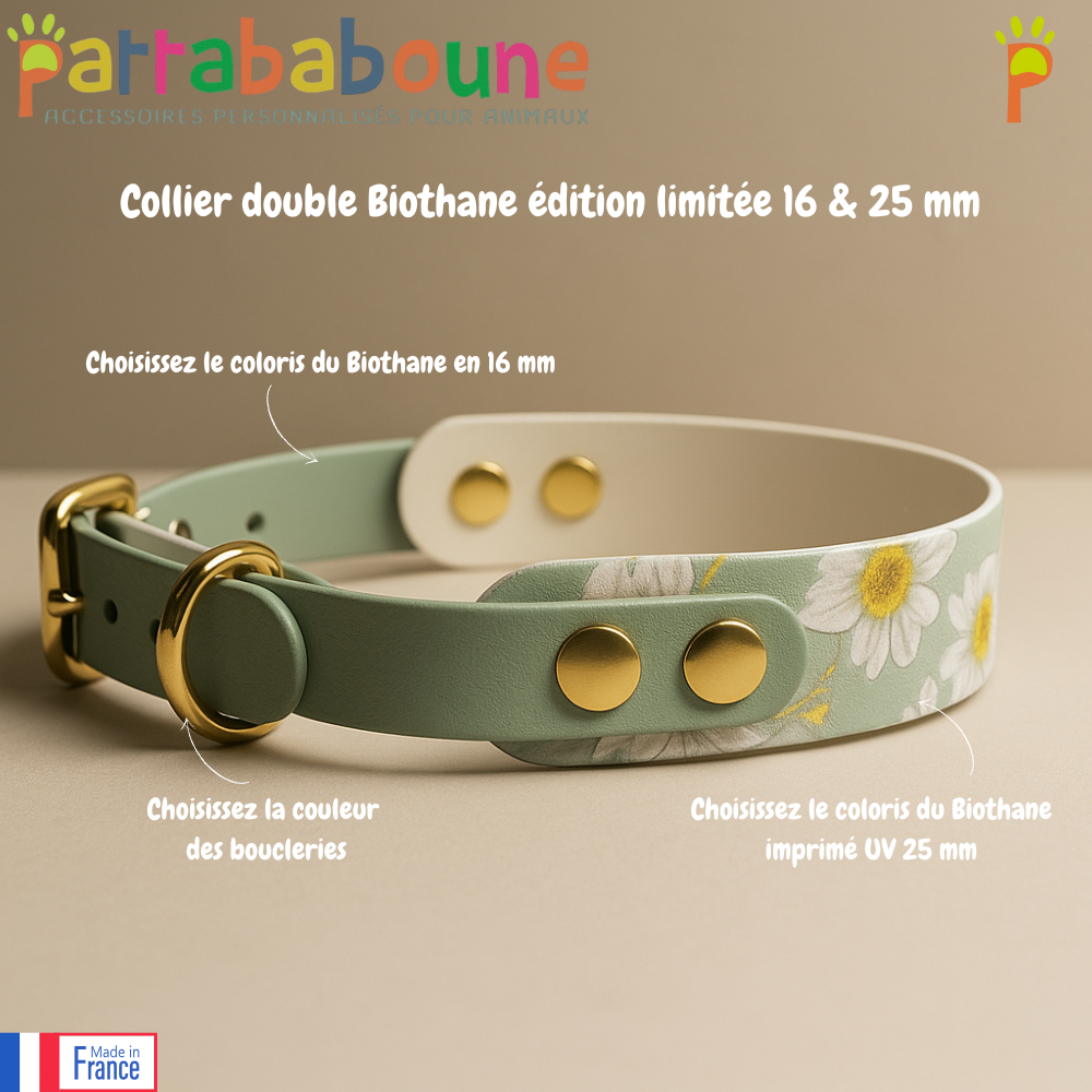 Collier double Biothane - Édition limitée 16 & 25 mm