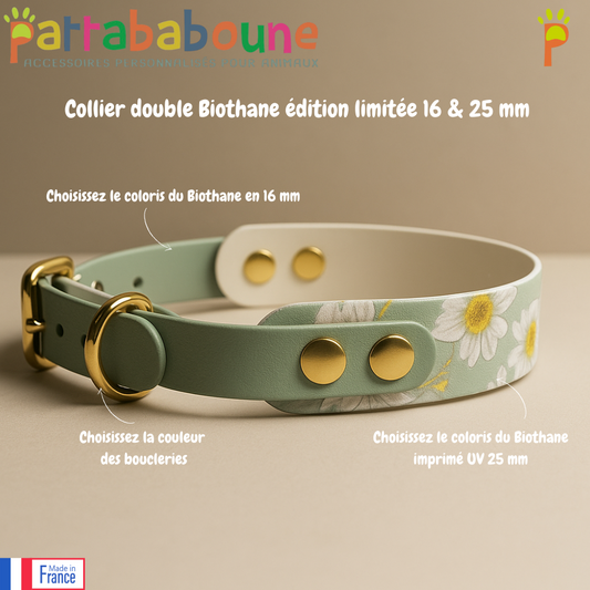 Collier double Biothane - Édition limitée 16 & 25 mm