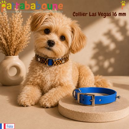 Collier chien Biothane personnalisé - LAS VEGAS 16 mm