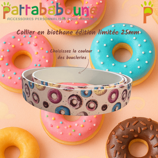 Collier édition limitée "donuts" en biothane 25 mm (Copie)
