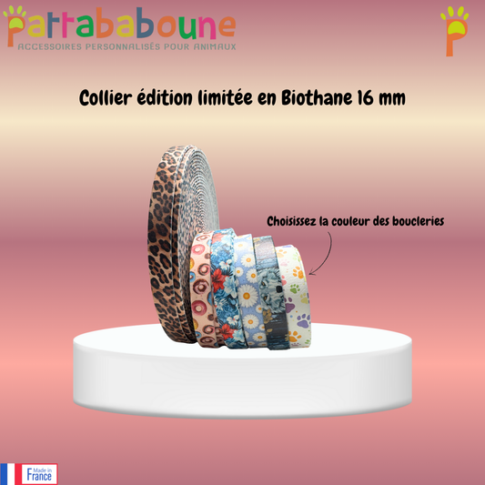 Collier personnalisé édition limitée en Biothane 16 mm