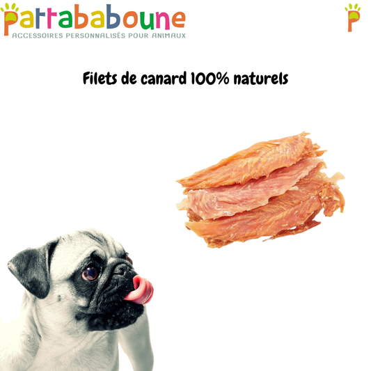 Filets de canard 100% naturels pour chien - Sachet de 100 g